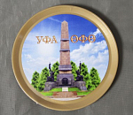 Магнит круглый Уфа, диаметр 7,7 см, сувенир из Уфы (105)