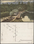 Почтовая карточка до 1945 года. Левитан. У омута  (1864)