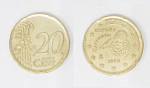 Монета 20 евроцентов 1999 год  Испания (А39)