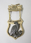 Знак Стрелковый клуб Зульц, 1978 г, орёл, цепь, ружьё  (9)