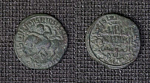 Монета Дирхем, Зенгиды Синджара, Мардин Арслан,медь вес 11,65 гр, 1209-1210 гг, диаметр 3 см  (17)