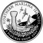 Монета 25 центов  Квотер США 2009г. (Северные Марианские острова),