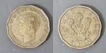 Монета 3 пенса 1942 года Великобритания (166)