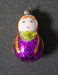 Елочная игрушка Матрёшка с косичками, СССР, стекло (29)