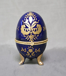 Шкатулка Яйцо, кобальт, позолота, Китай, высота 9,5 см, диаметр 5,5 см  (20)