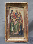 Икона Собор Святых, Палех, 1-я половина 19 в. живопись по золоту, размер 20,5х12 см (20)