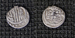Монета Акче Османская империя Султан Мурад I, серебро, вес 1,13 гр, 1362-1389 гг,  d- 1,2 см  (8)