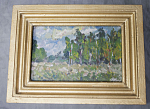 Картина Берёзы 1997 г, авт.Гапулевич В.К., масло, рама дерево, размер 21х16х2 см