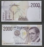 Бона 2000 лир Италия 957413   (АВ 2/129)