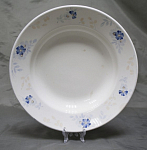 Тарелка суповая Голубые цветы, Конаково, Главфарфорфаянс 1948-1950 гг, диаметр 24 см  (1016)