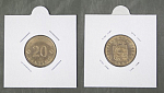 Монета 20 сантим 1992 года Латвия (АВ82)