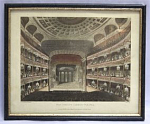Гравюра, разукрашенная Театр, 19 в, 24х30 см
