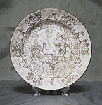 Тарелка Охота, Конаково, 1946-1952 гг, трещина, диаметр 20,3 см (1)