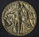 Тарелка декоративная, настенная. "Проводы царя на войну", XIX в.