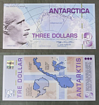 Бона 3 доллара 2007 г Антарктика 7662 сувенирная  (АВ 80)