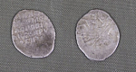 Монета Михаил Федорович, Москва 1613-1645 гг, чешуя,  вес 0,5 гр (26)