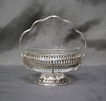 Вазочка конфетница с ручкой, металл, вставка, Европа, высота 13,5 см (16)
