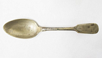 Ложка столовая, латунь, серебрение, Европа. длина 21,5 см  (25)