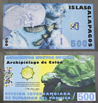 Бона 500 новых сукров 2009 г Галапагосские острова 02035 сувенирная  (АВ 70/1)